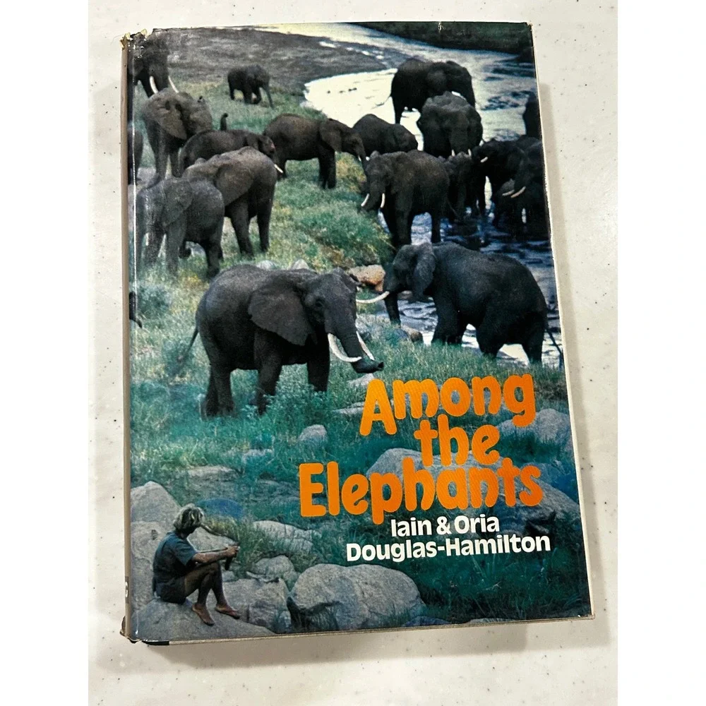 Among the Elephants Iain Oria Douglas-Hamilton 1975 Viking Press Hardcover Book